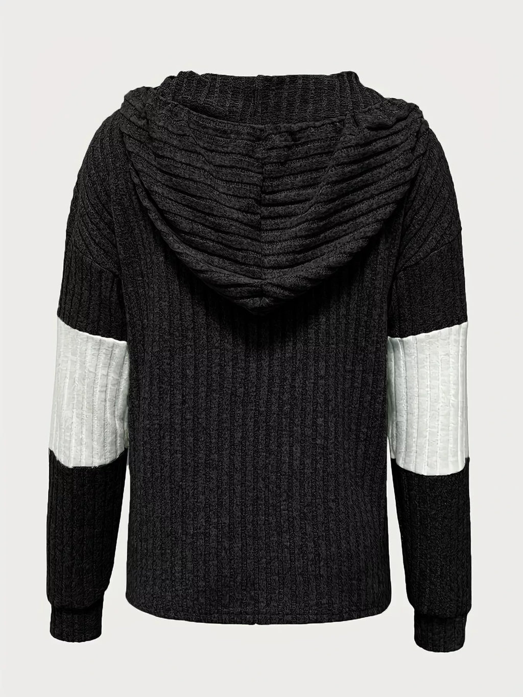 Color Block Drawstring Long Sleeve Hoodie