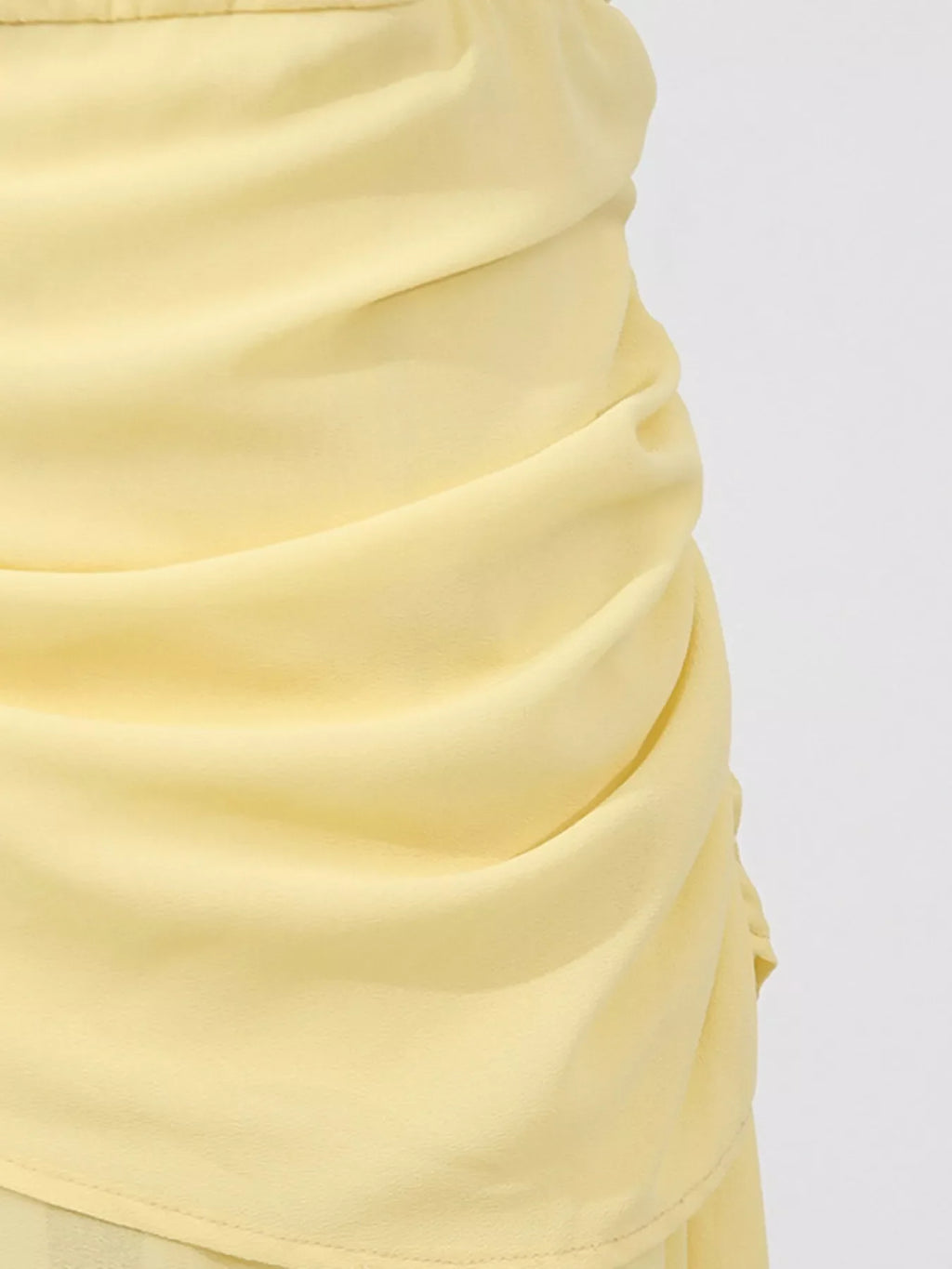 Sleeveless Ruched High-Slit Maxi Dress