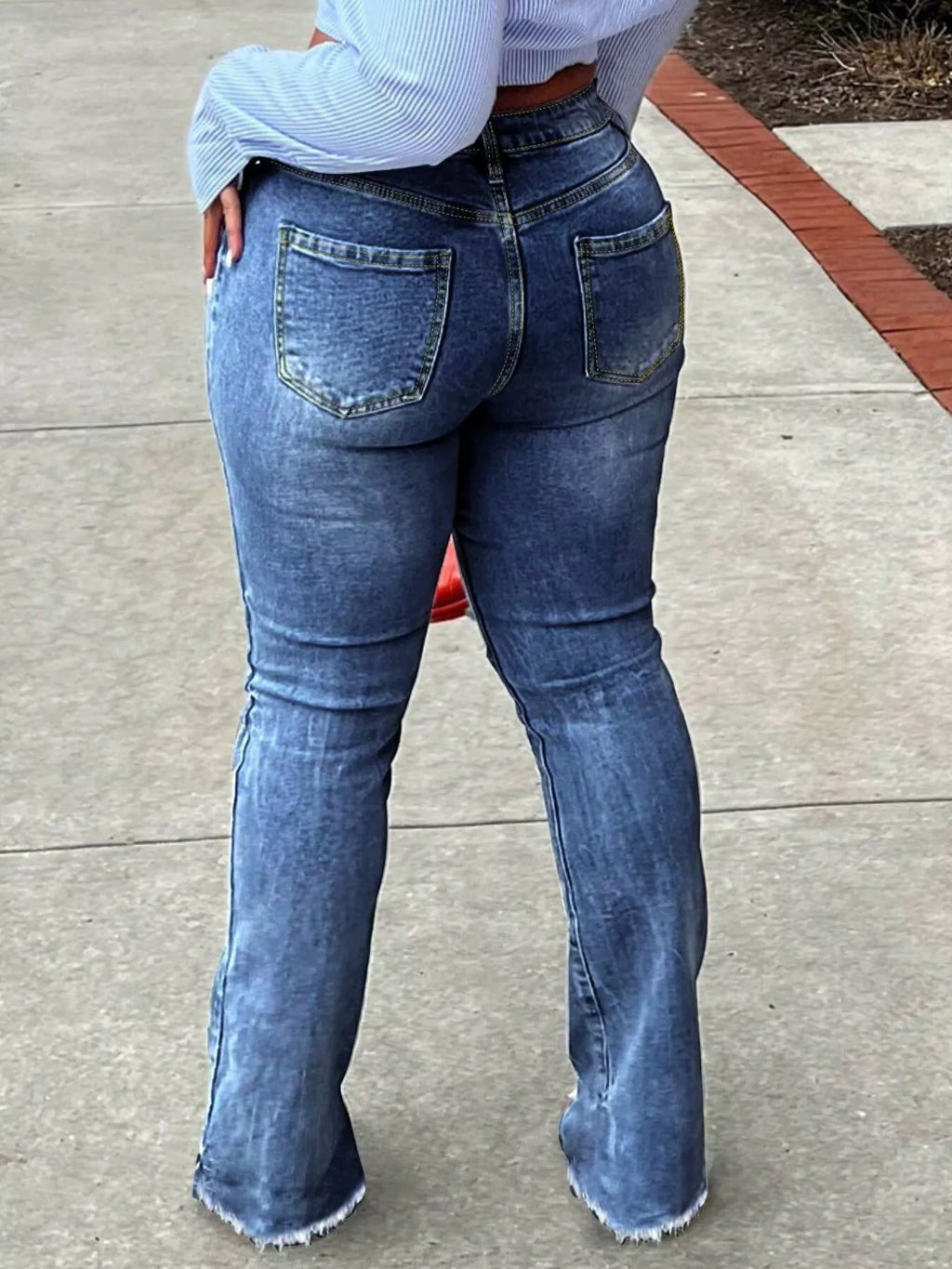 Ripped Knee Flare Jeans