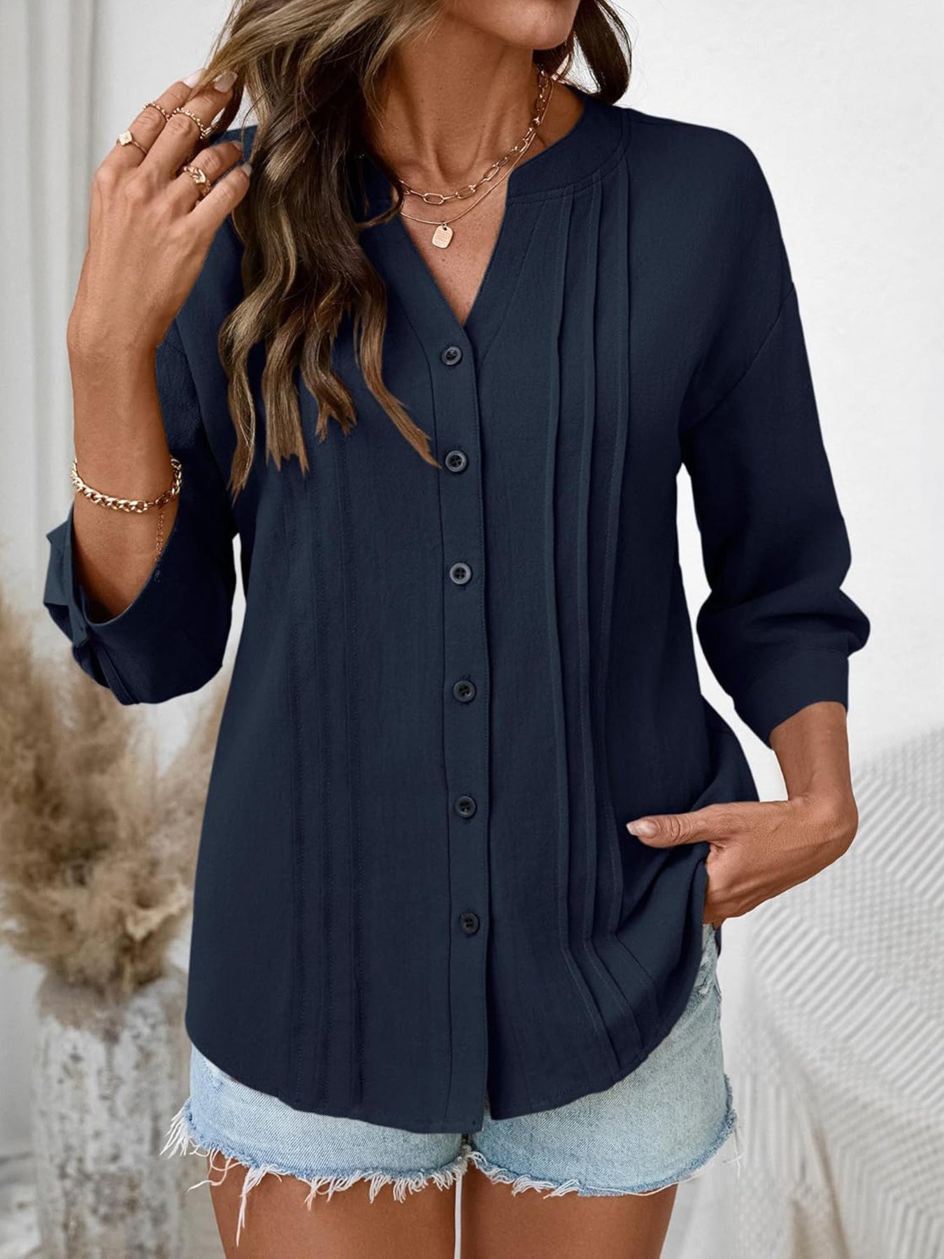 Button-Down Notched Shirt
