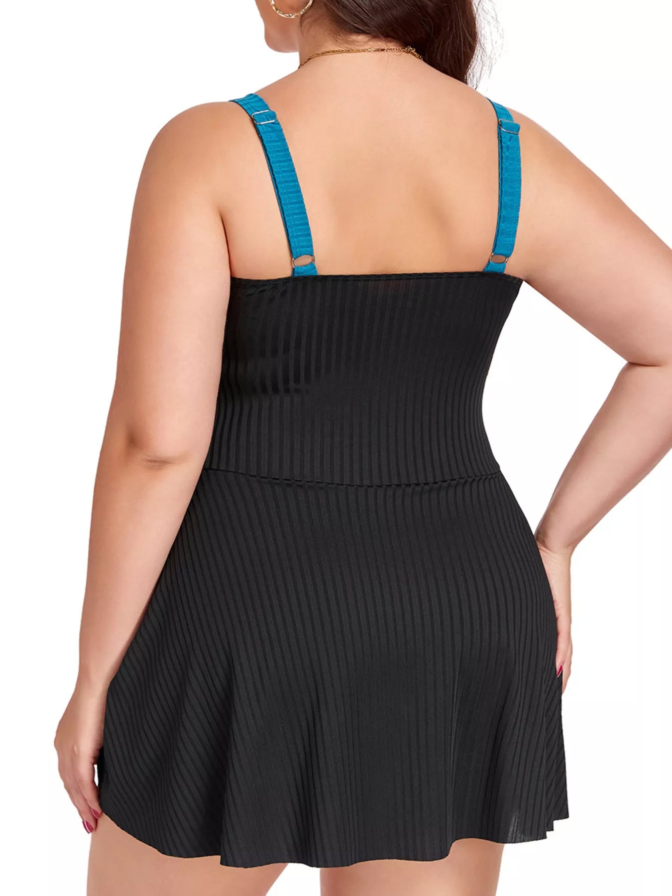 Plus Size Ruched One-Piece Swim Dress