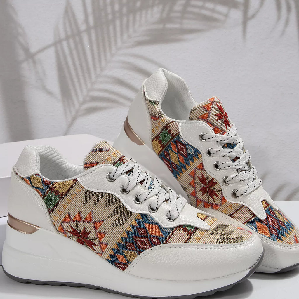Lace Up Wedge Sneakers