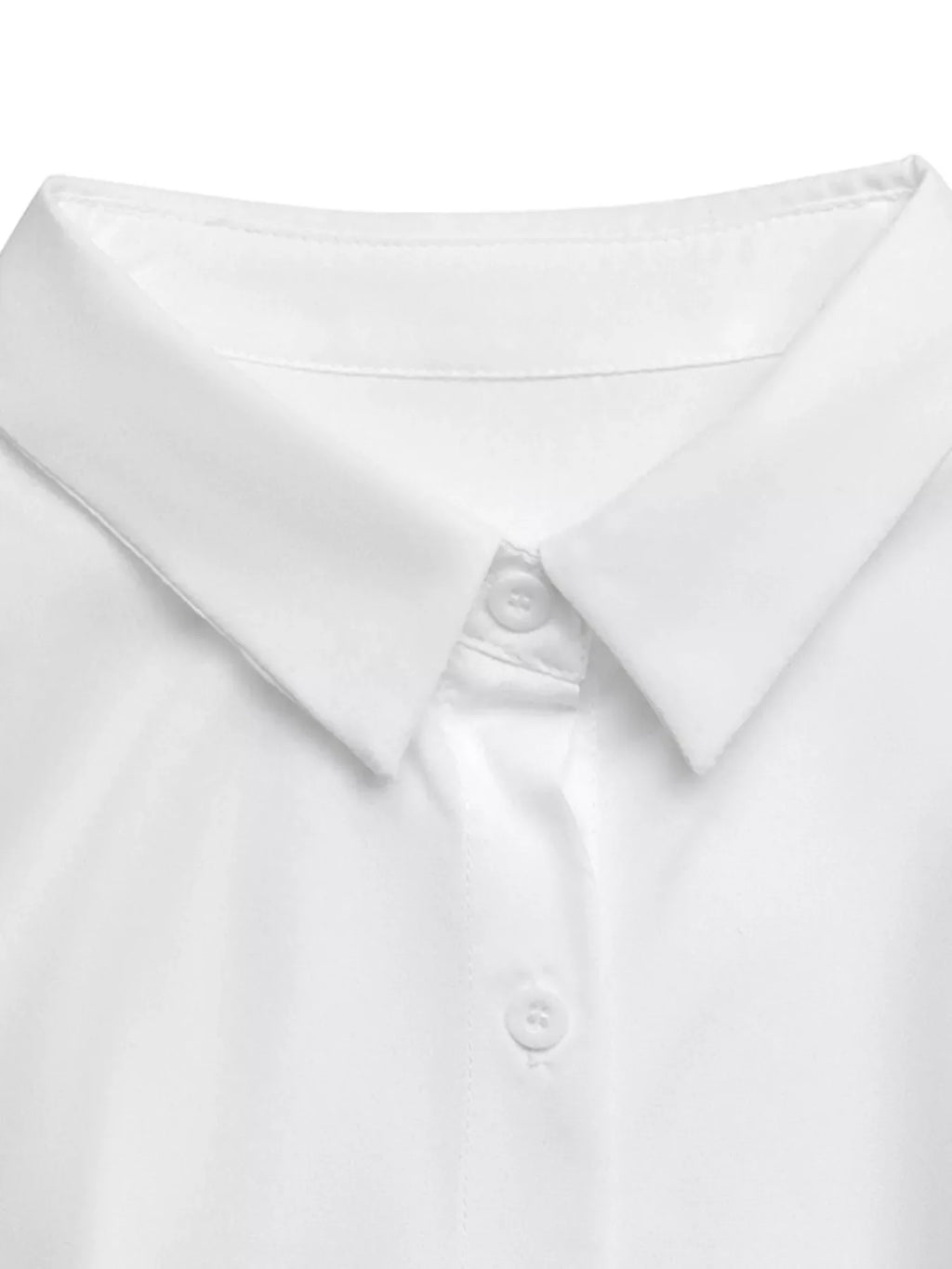 Contrast Bow Sleeveless Shirt Dress