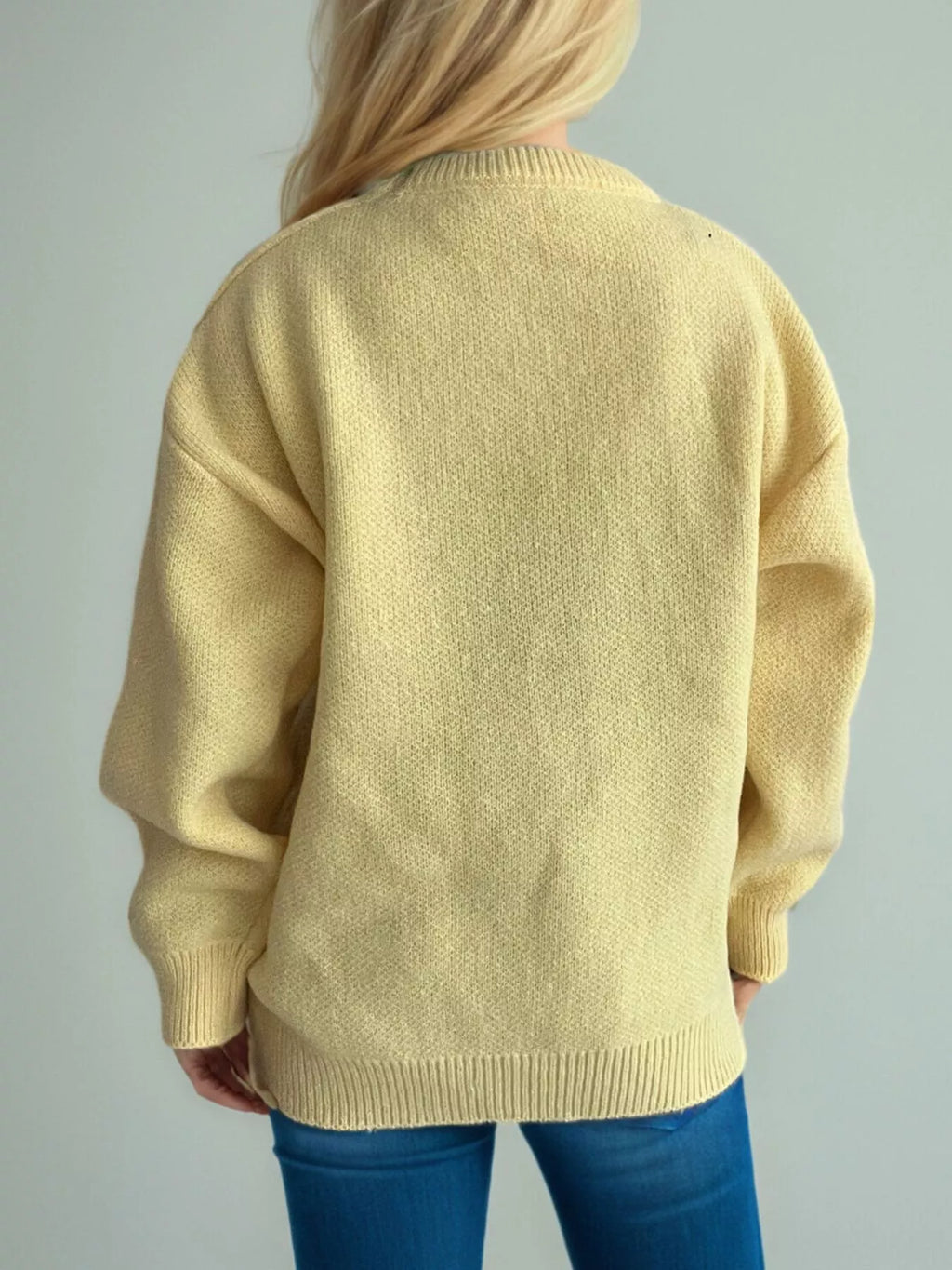 Cherry Pom-Pom Knit Round Neck Sweater