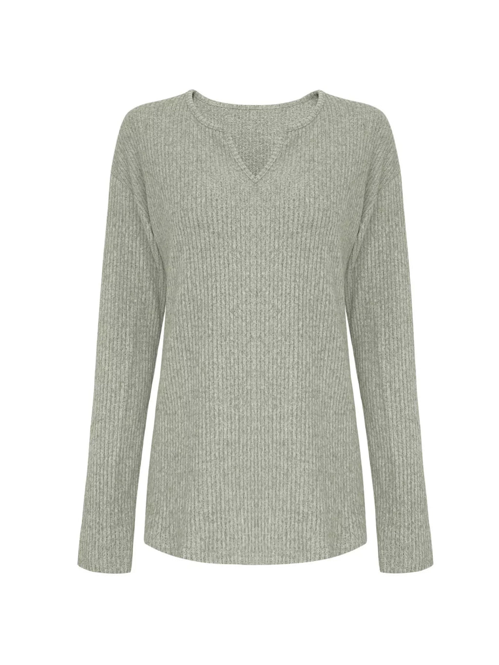 Ribbed Knit Long Sleeve Top and Pants Set