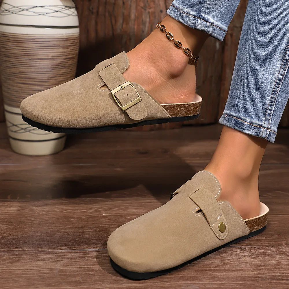 Buckle Round Toe Flats Slip-Ons