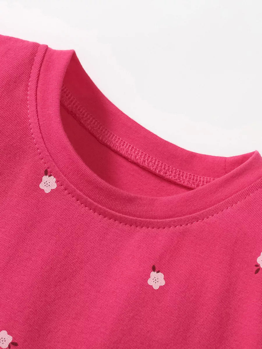 Children's Unicorn Polka Dot Round Neck Dress