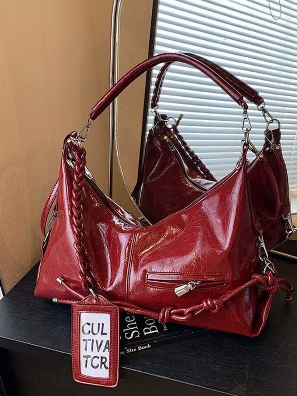 Vintage Braided Strap Shoulder Bag