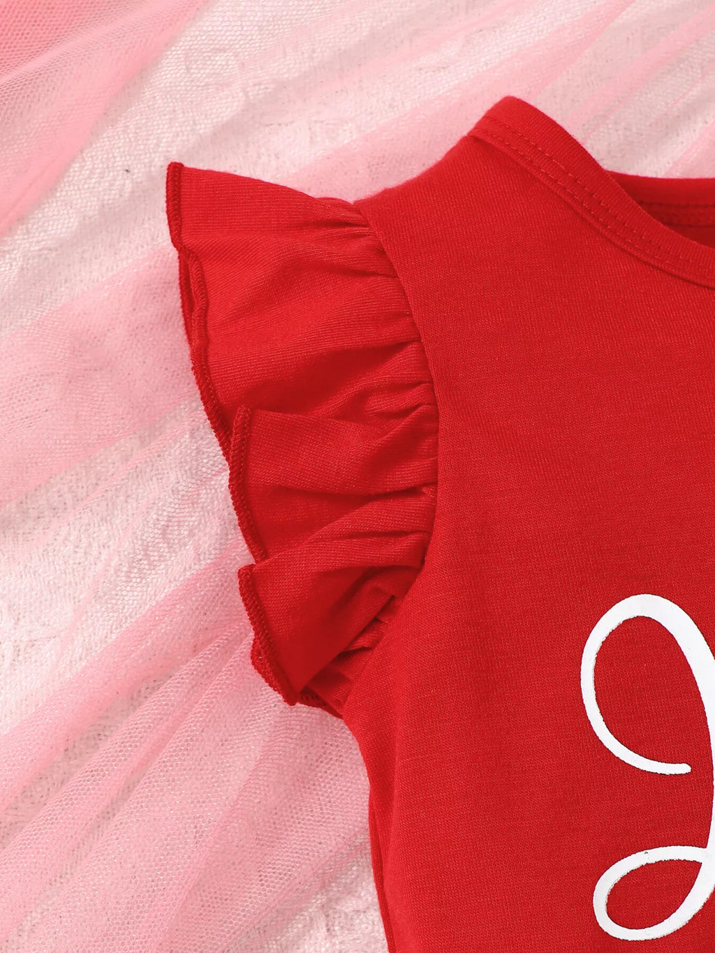 Children's Strawberry Print Ruffle Sleeve Top and Shorts Set