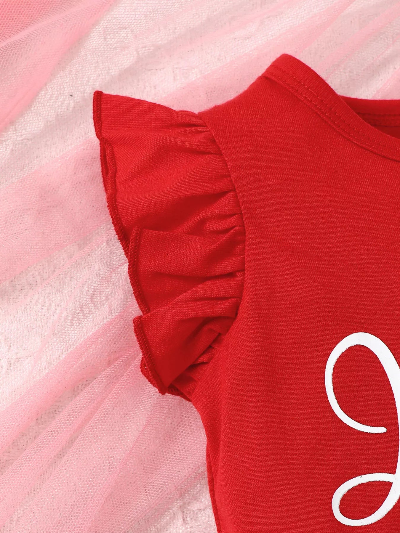 Children's Strawberry Print Ruffle Sleeve Top and Shorts Set