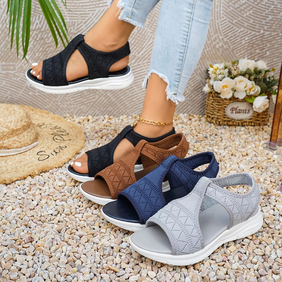 Open Toe Flats Sandals
