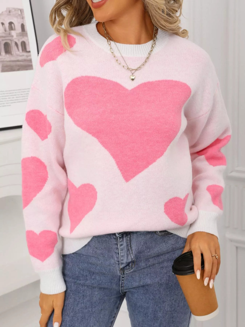 Valentine's Day Heart Crew Neck Sweater