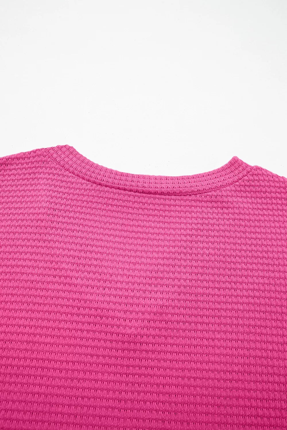 Textured Waffle Knit V-Neck T-Shirt