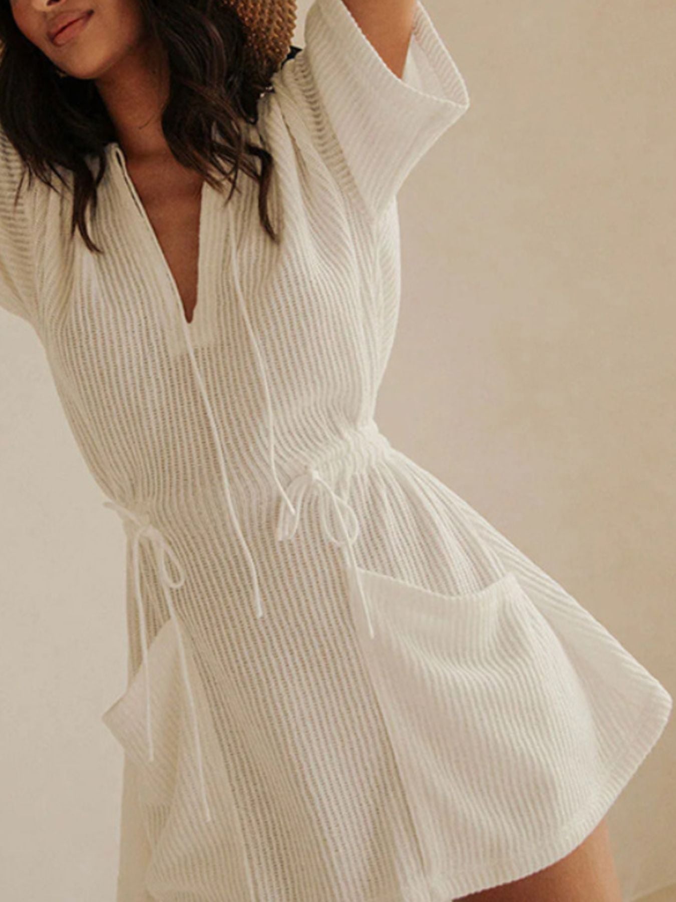 Relaxed Fit Half Sleeve Cover-Up Dress