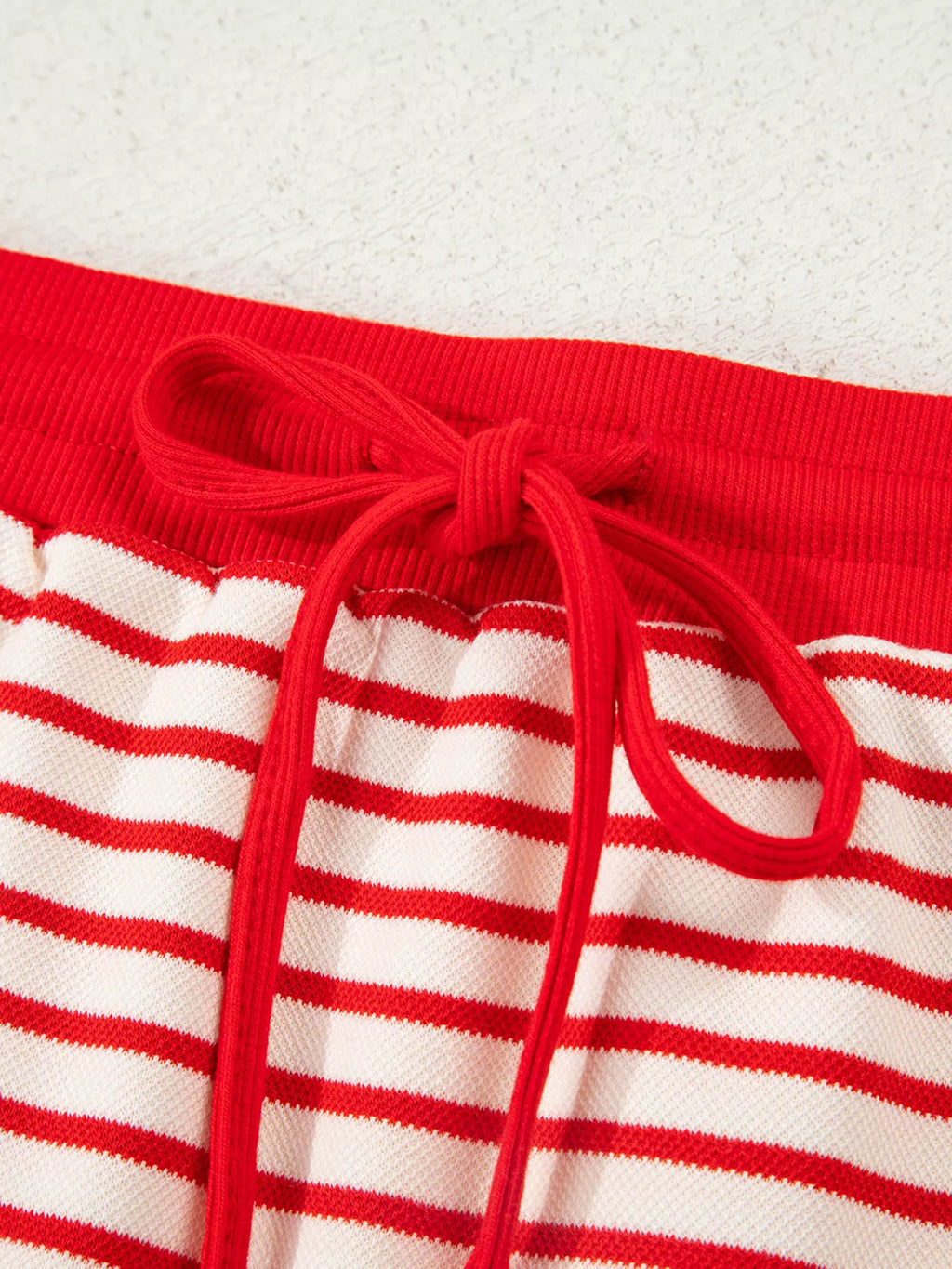 Stripe Collared V Neck Drop Shoulder Pullover and Skort 2pcs Outfit