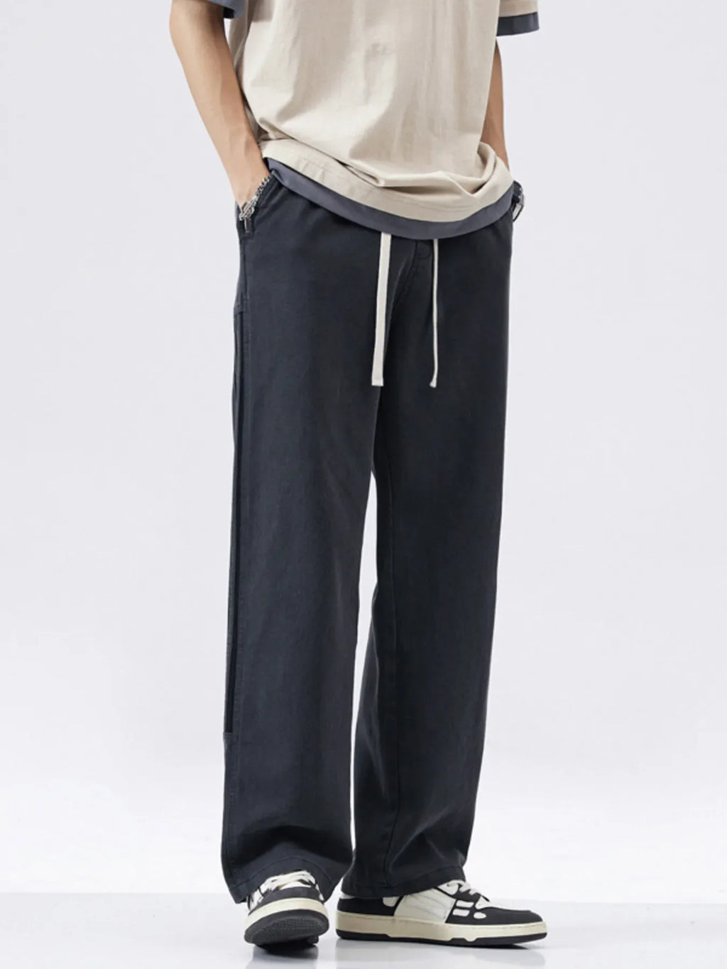 Men's Full Size Loose-Fit Drawstring Casual Pants Plus Size
