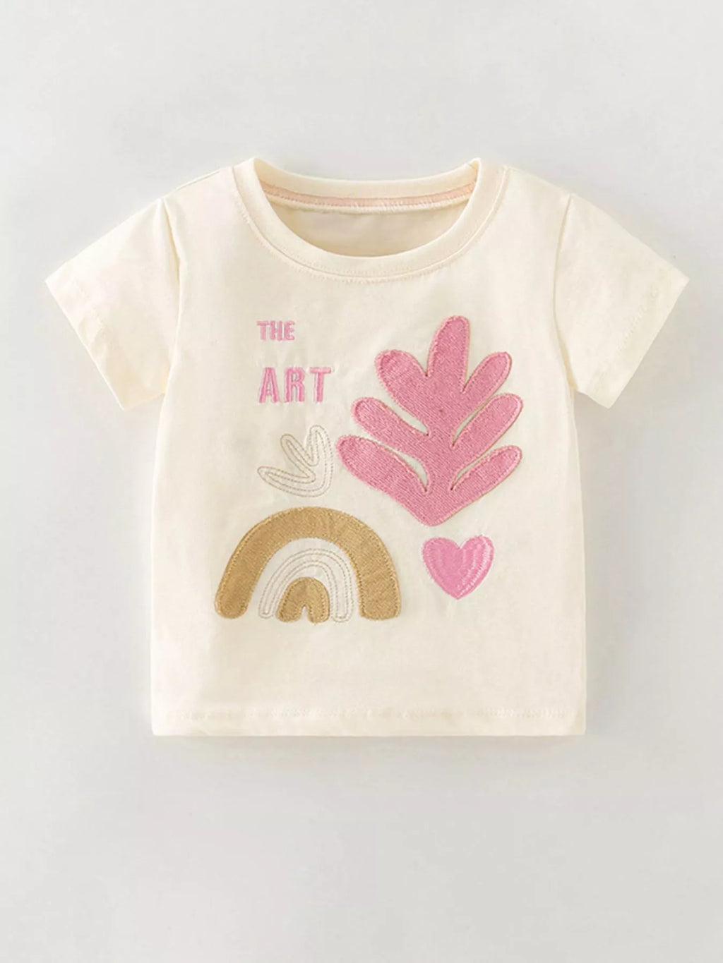 Children's Artistic Applique Short Sleeve T-Shirt