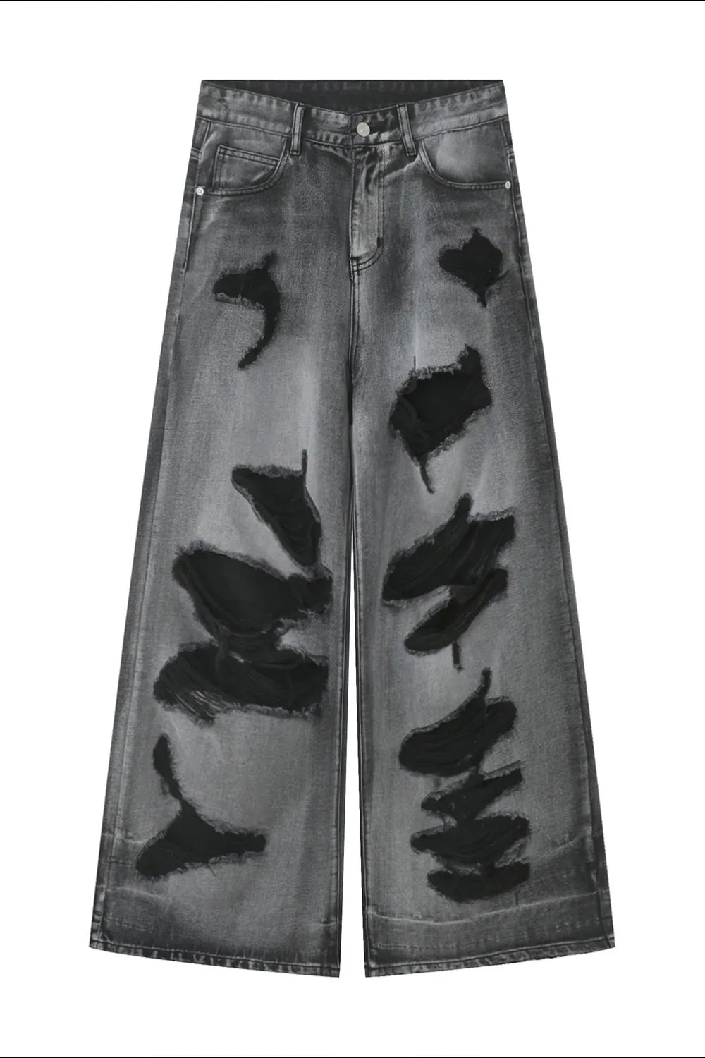 Distressed Wide Leg Jeans with Pockets