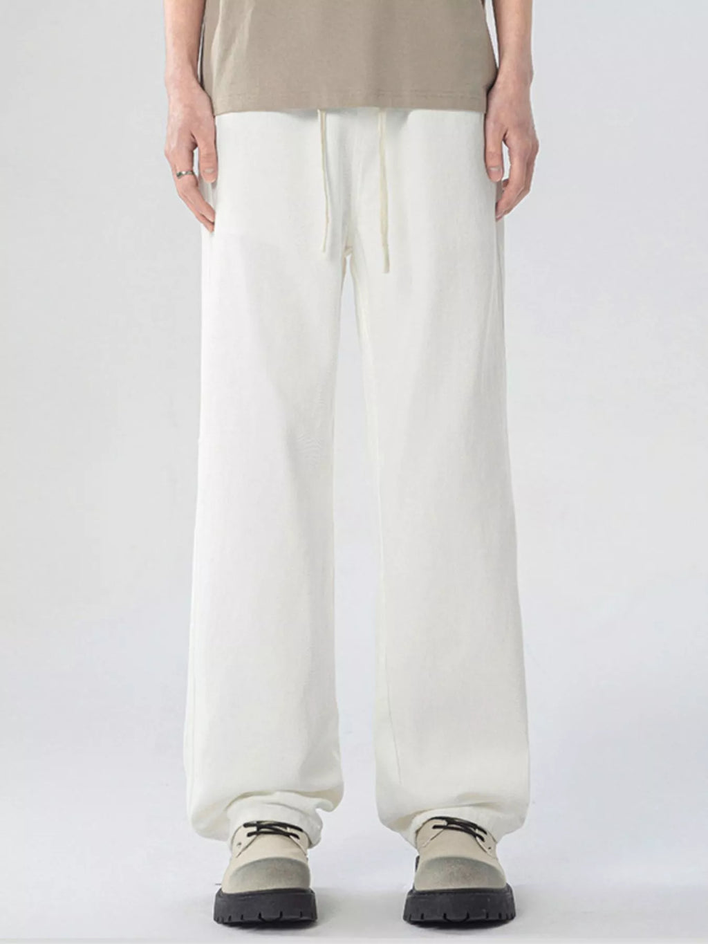 Men's Full Size Loose Fit Drawstring Linen Pants Plus Size