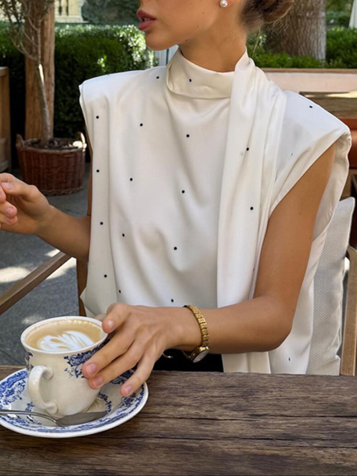 Polka Dot High Neck Tank