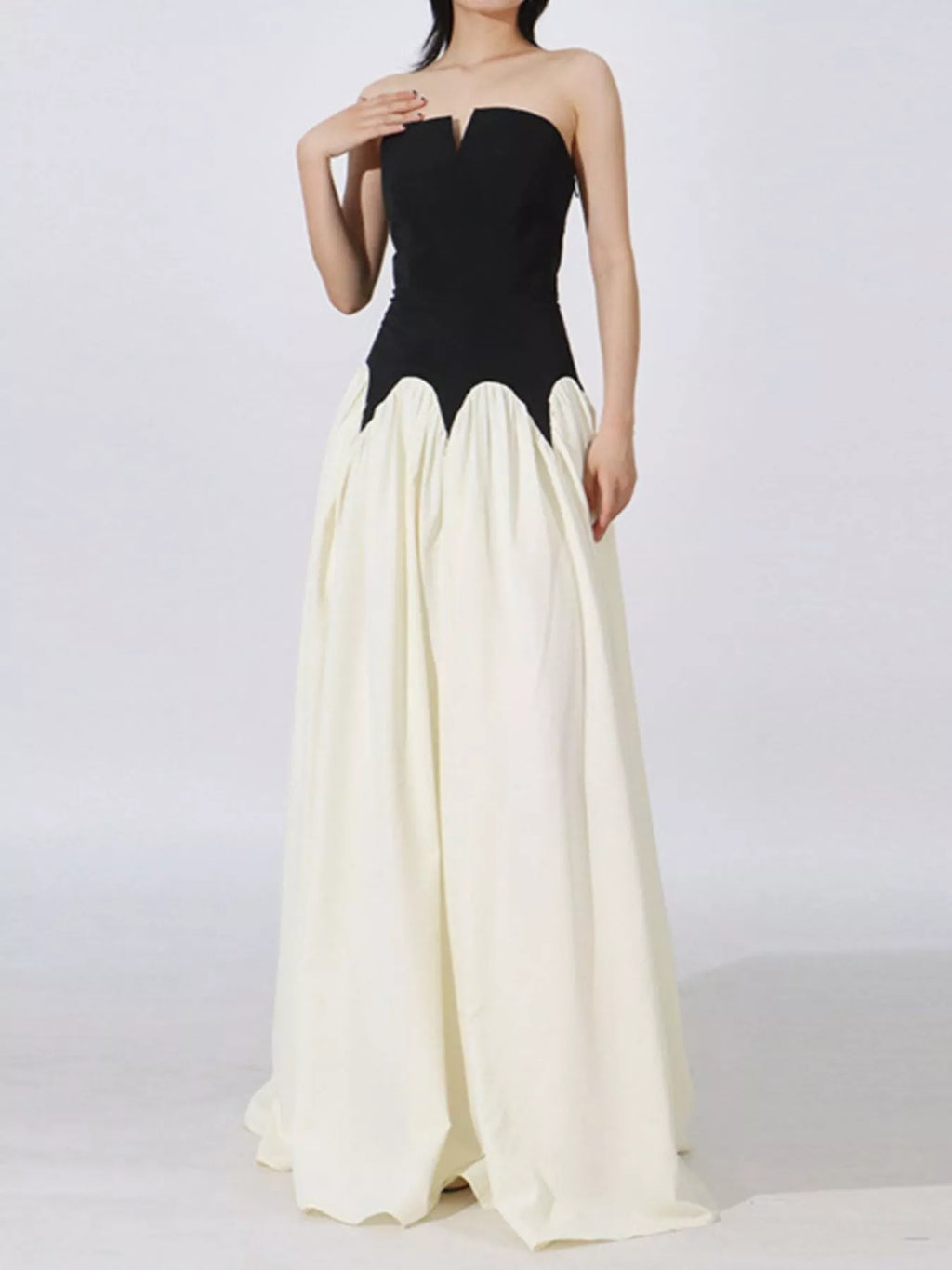 Two Tone Tube Maxi Dress