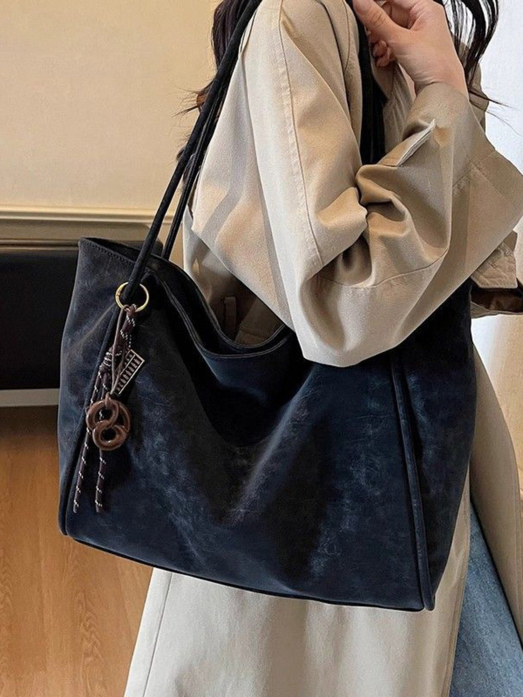 Solid Color Shoulder Bag