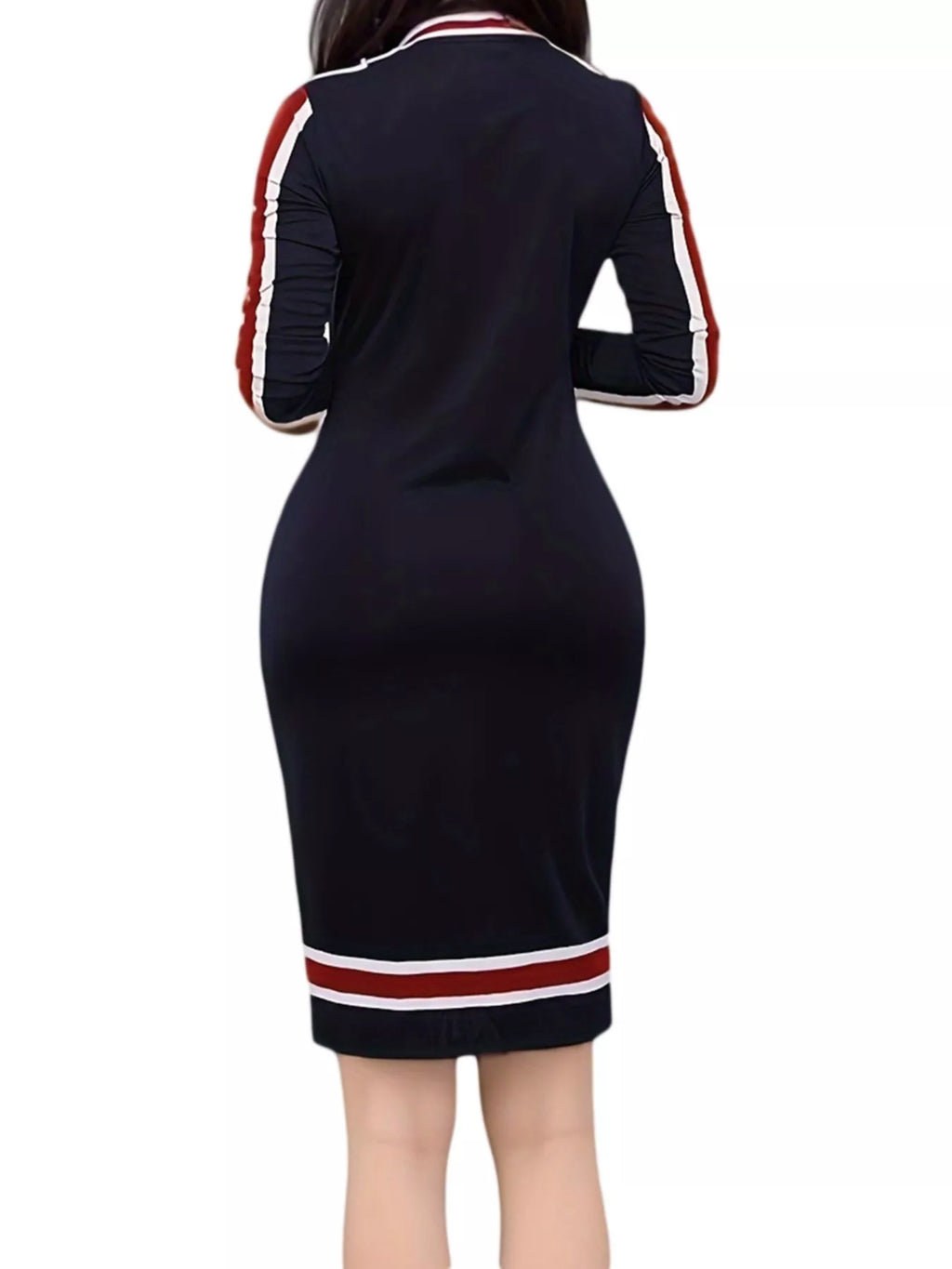 Striped Bodycon Long Sleeve Dress