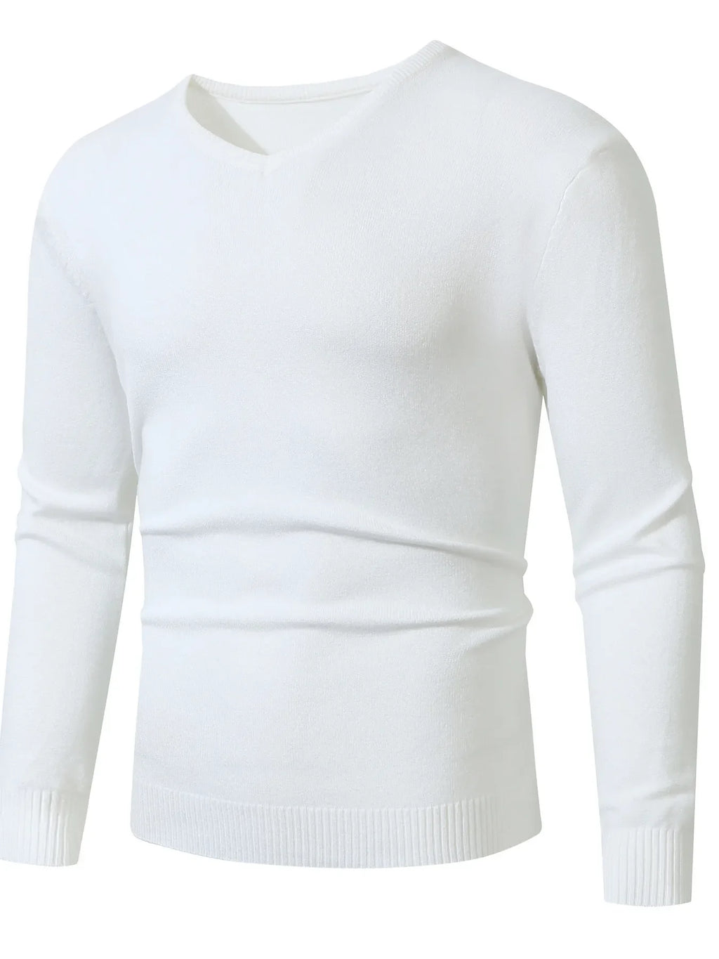 Men's Plus Size Ribbed Hem Long Sleeve Sweater