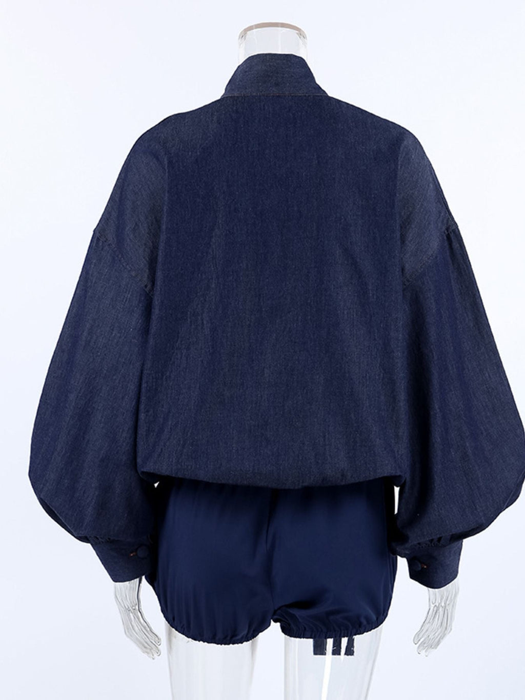 Tie Front Denim Top and Shorts Set