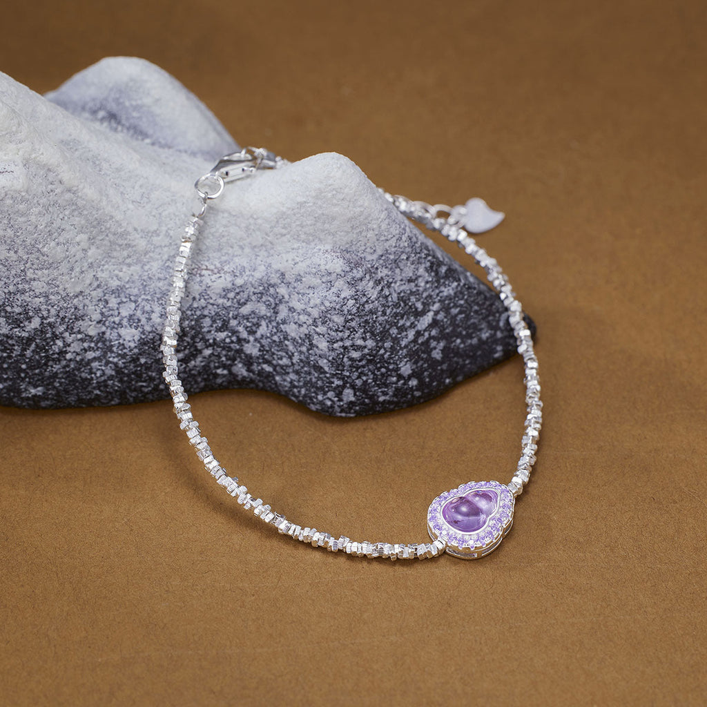 925 Sterling Silver Gourd Charm Bracelet