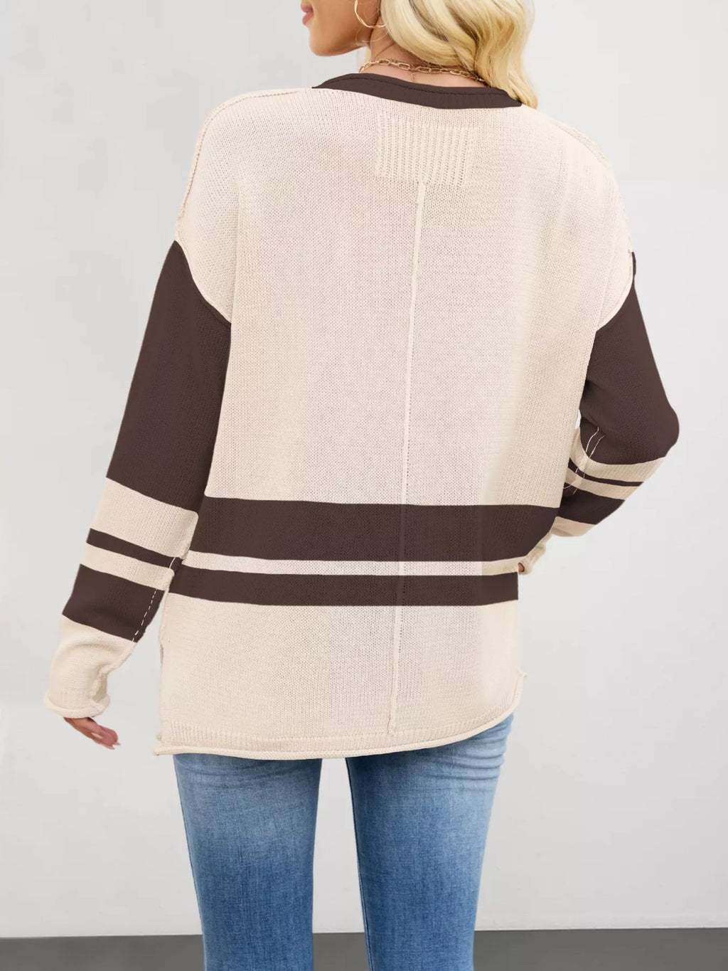 Color Block Side Slit Sweater