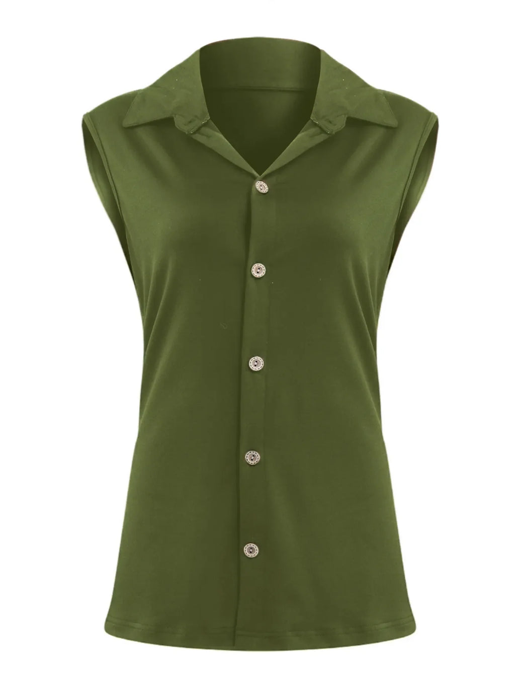 Button Down Sleeveless Top