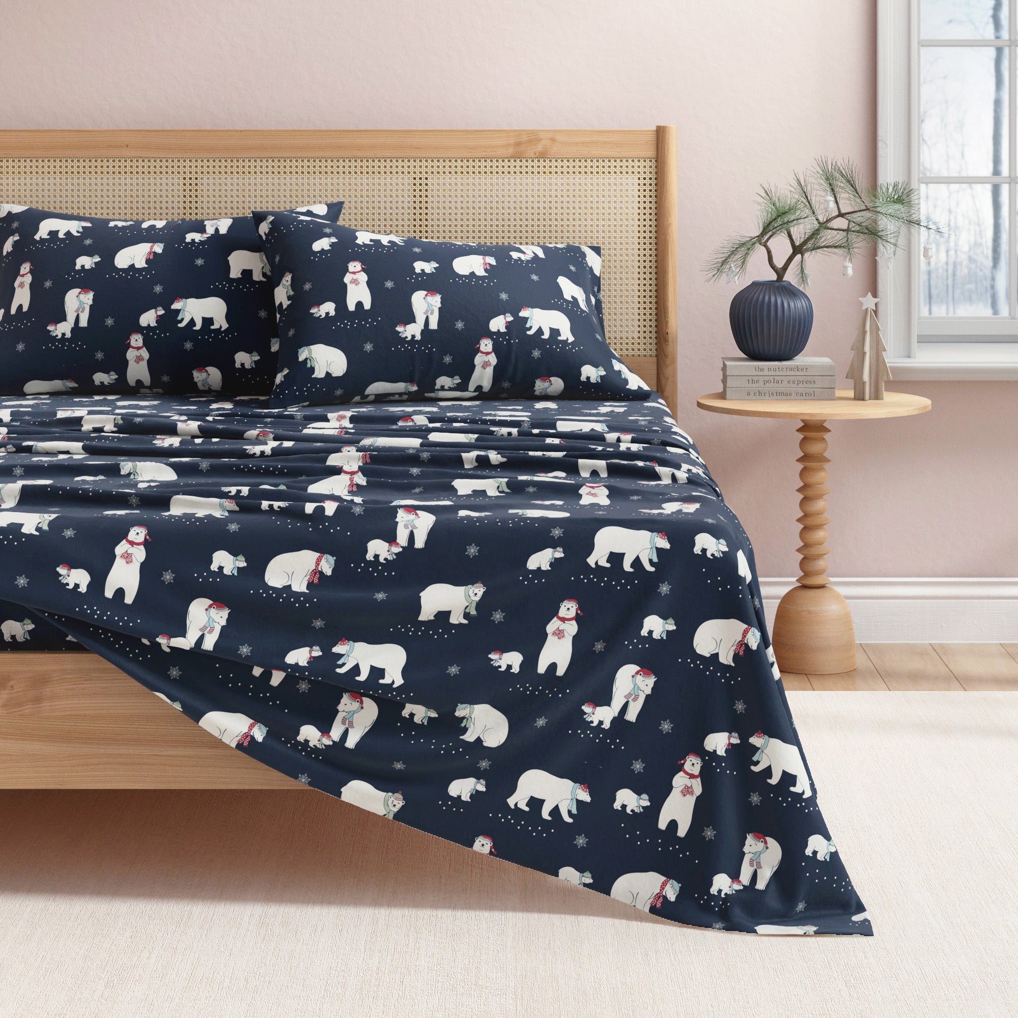 Turkish Cotton Christmas Flannel Sheet Set - Whittaker Collection