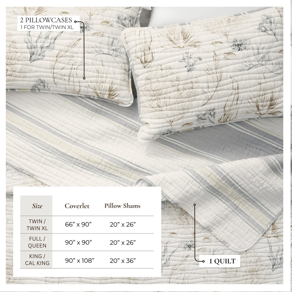 Coral Sea Maze Coastal Quilt Set - Newcomb Collection