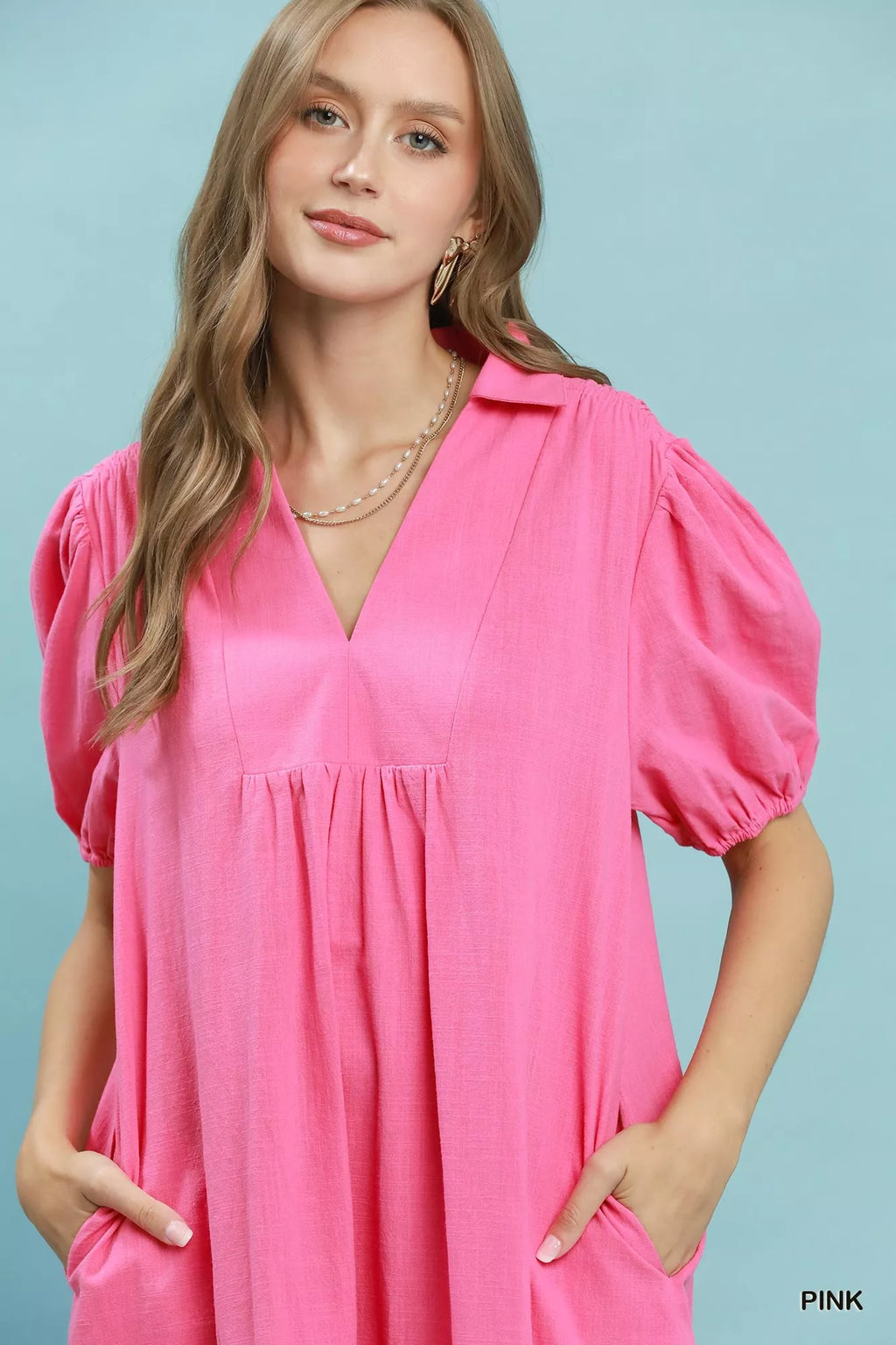 Umgee Solid Tiered Midi Dress