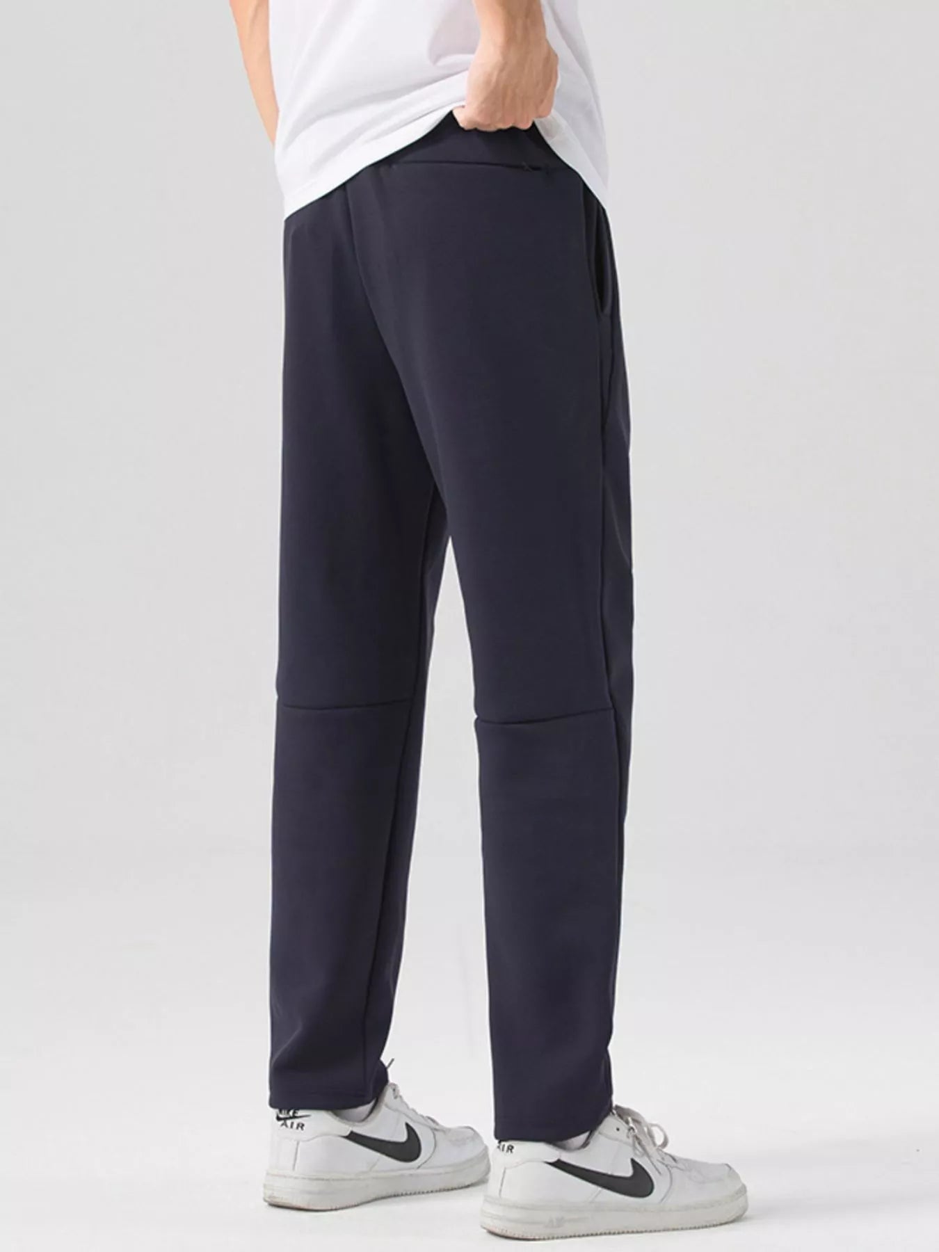 Men's Plus Size Casual Drawstring Straight-Leg Pants