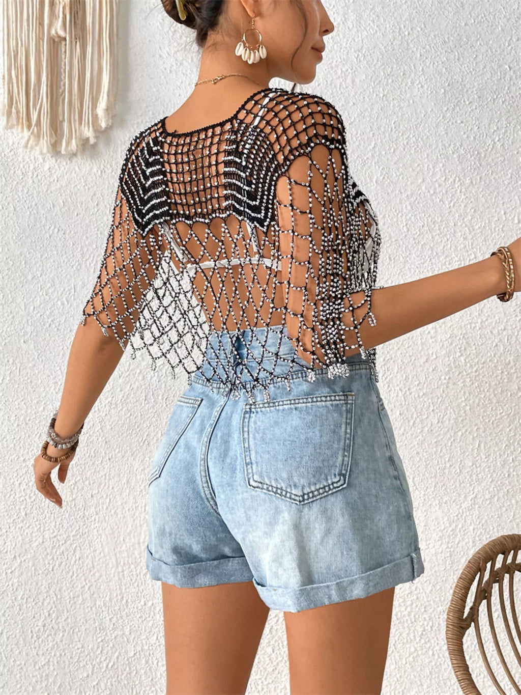 Beaded Crochet Cover Up