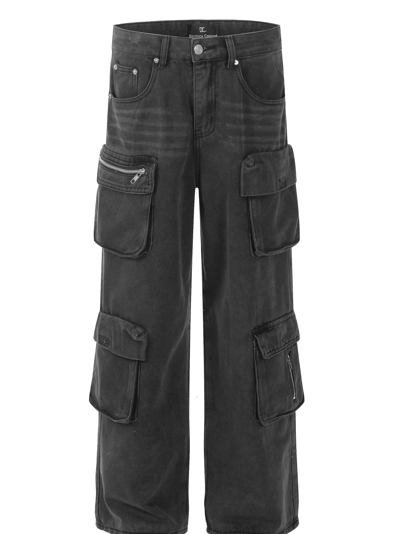 Men's Multi-Pocket Cargo Style Wide Leg Jeans