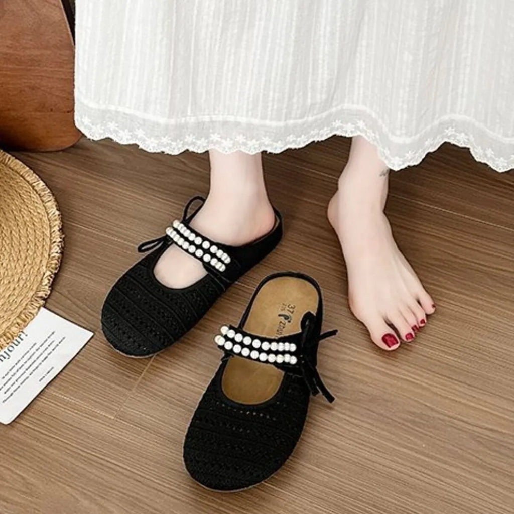 Hollow Out Round Toe Flat Slip-Ons