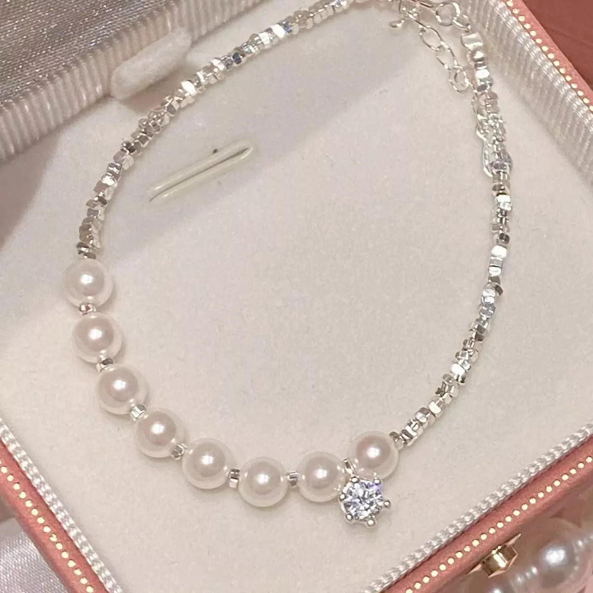 925 Sterling Silver Pearl Bracelet