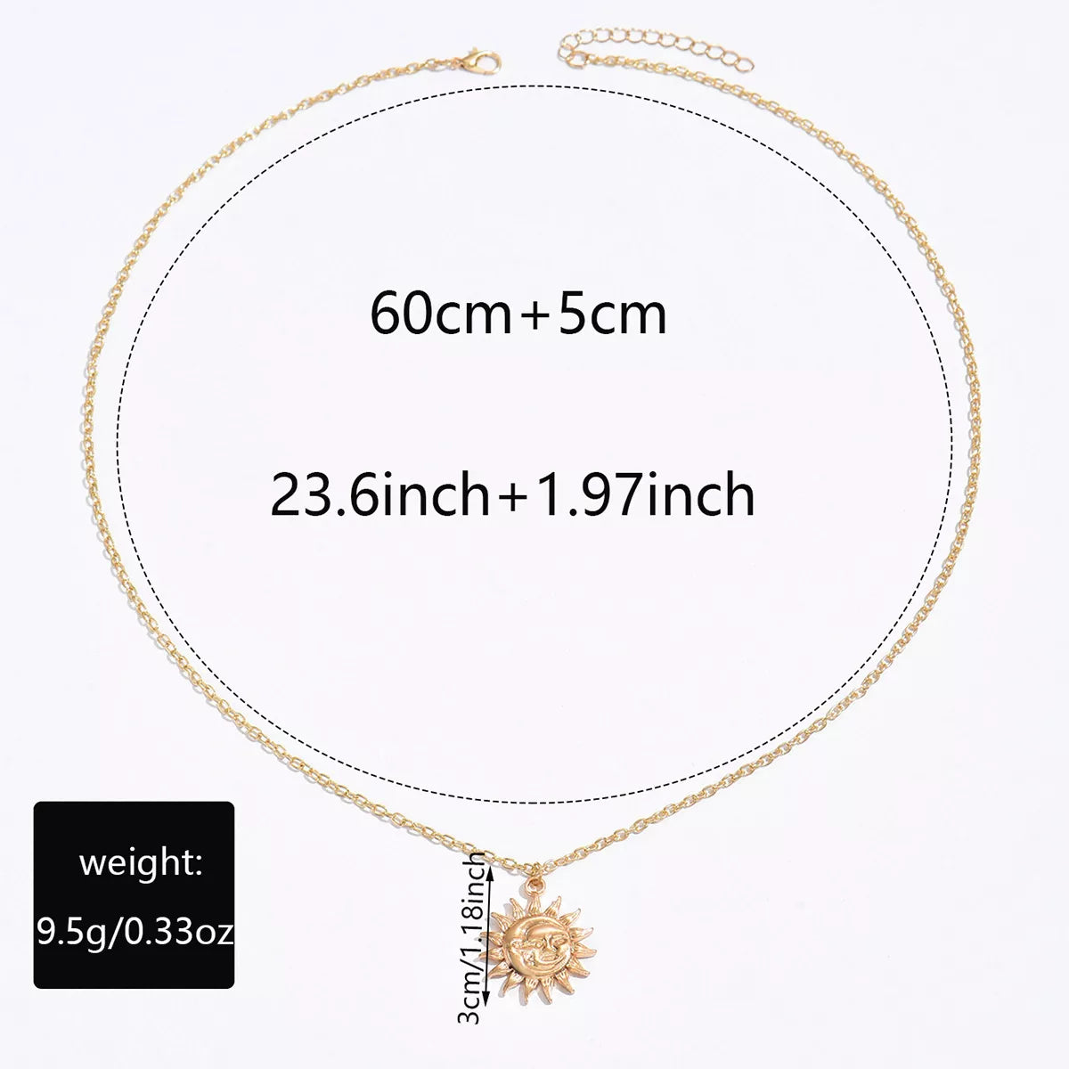18K Gold-Plated Sunburst Pendant Necklace