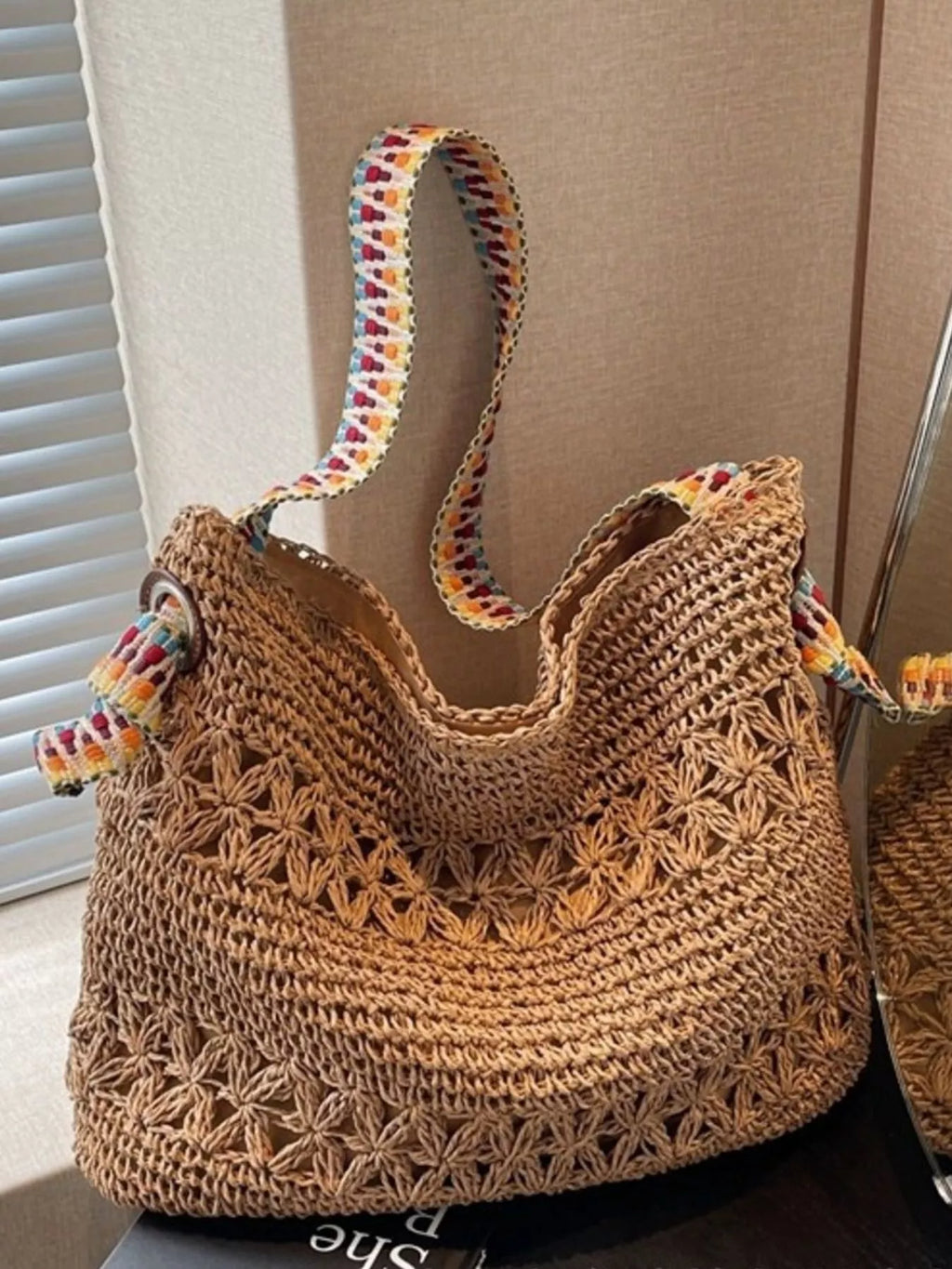 Woven Straw Shoulder Bag