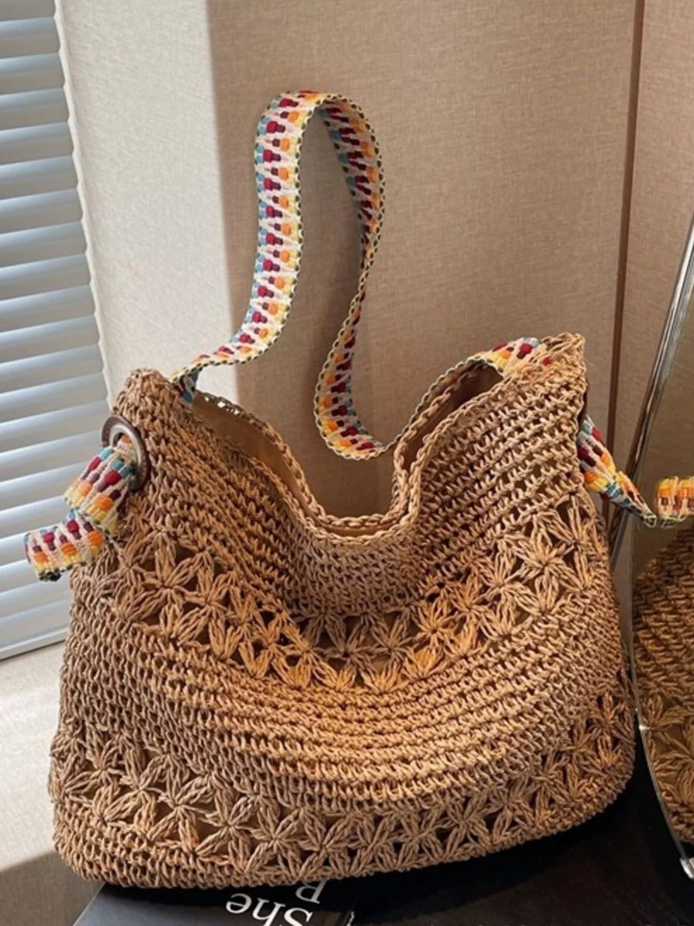 Woven Straw Shoulder Bag