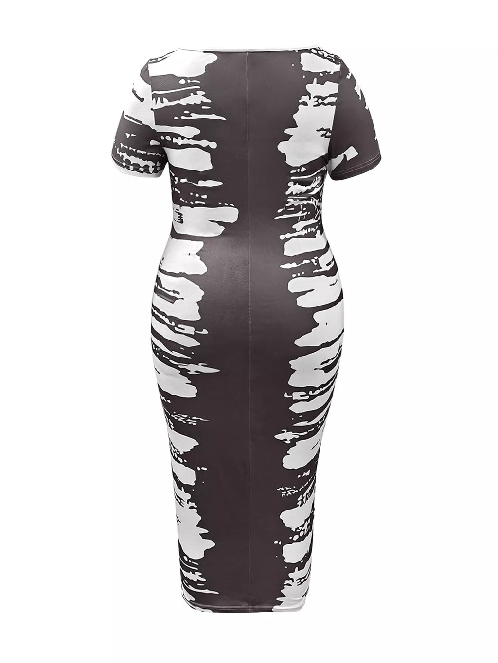 Plus Size Square Neck Short Sleeve Dress