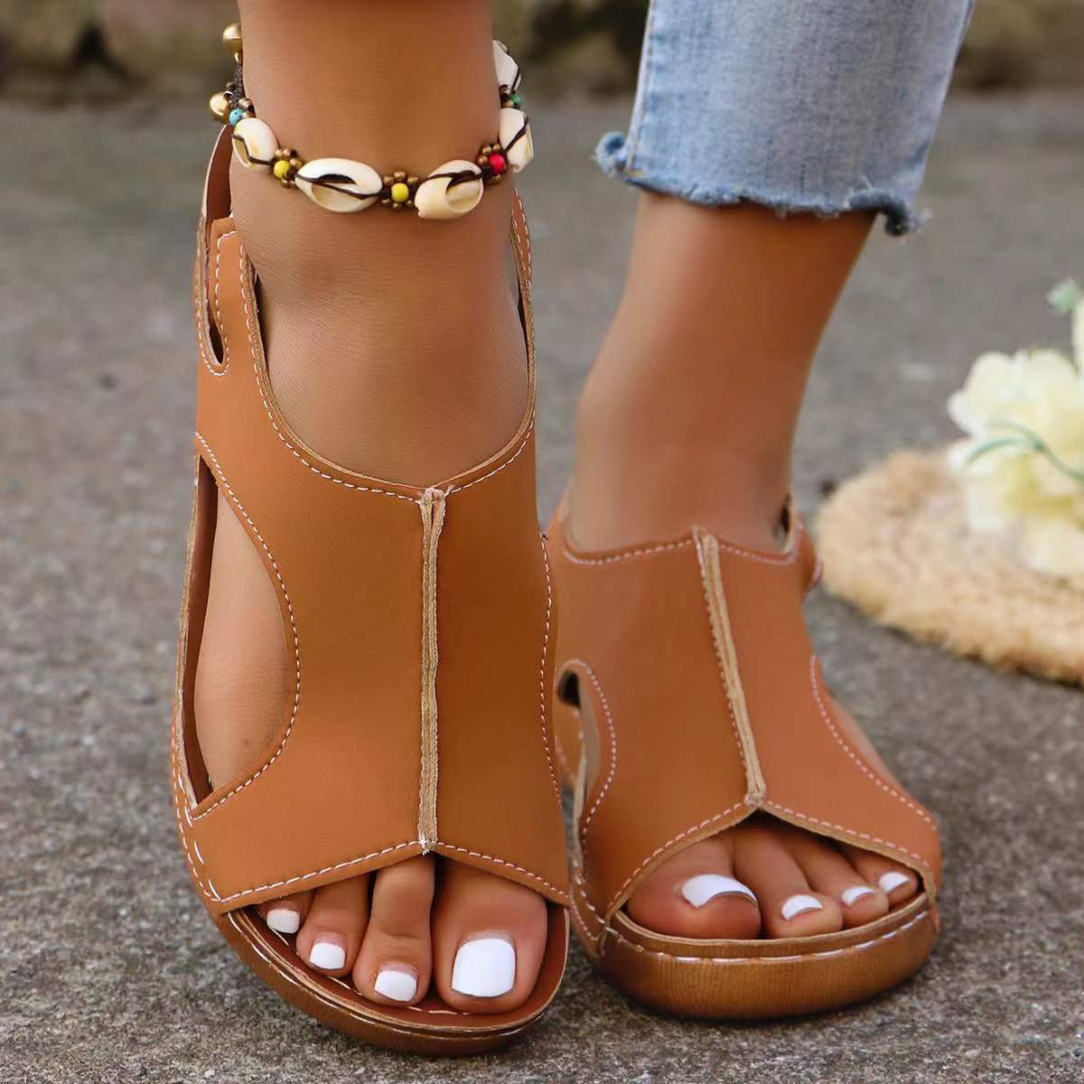 Women’s Summer Wedges – Elastic-Band Fish-Mouth Casual Sandals