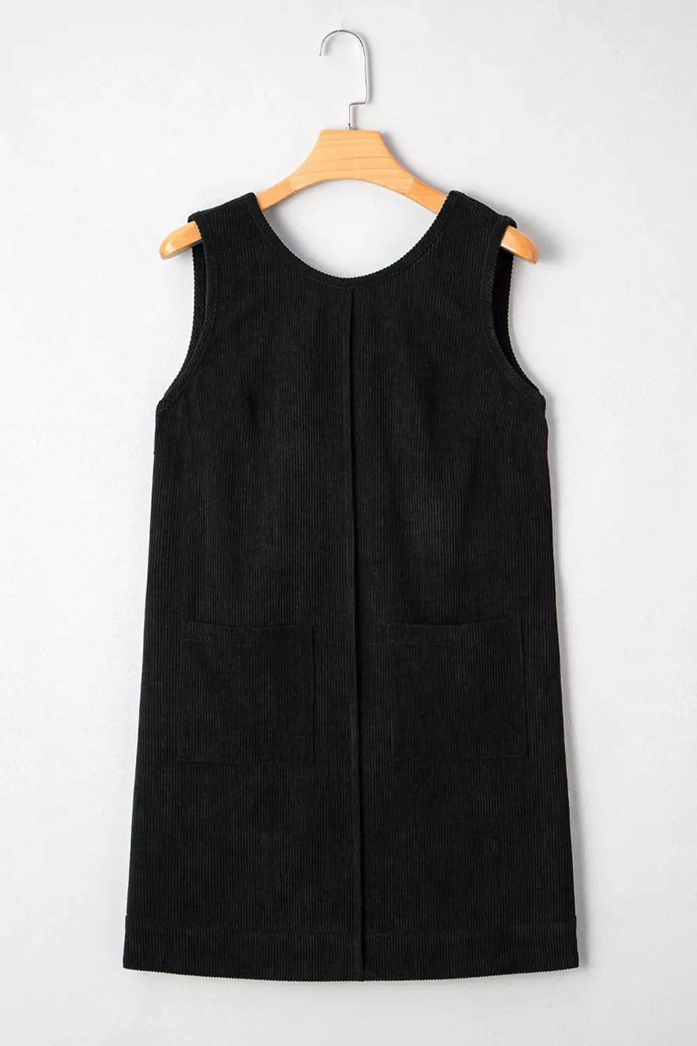 Corduroy Patch Pocket Sleeveless Mini Dress
