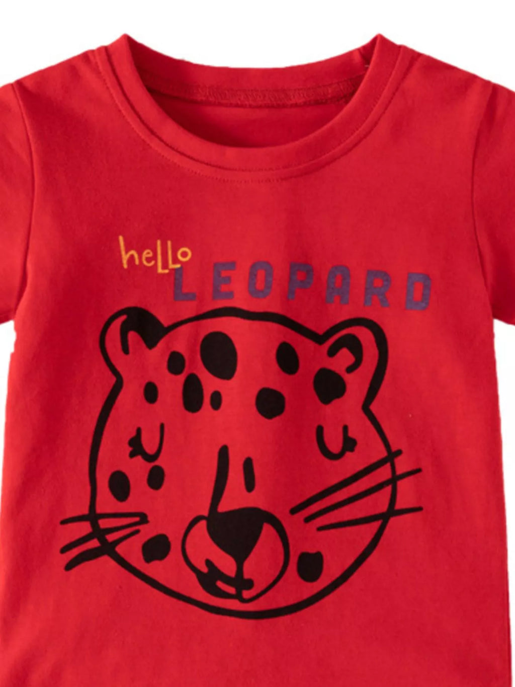 Children's Leopard Graphic Short Sleeve T-Shirt