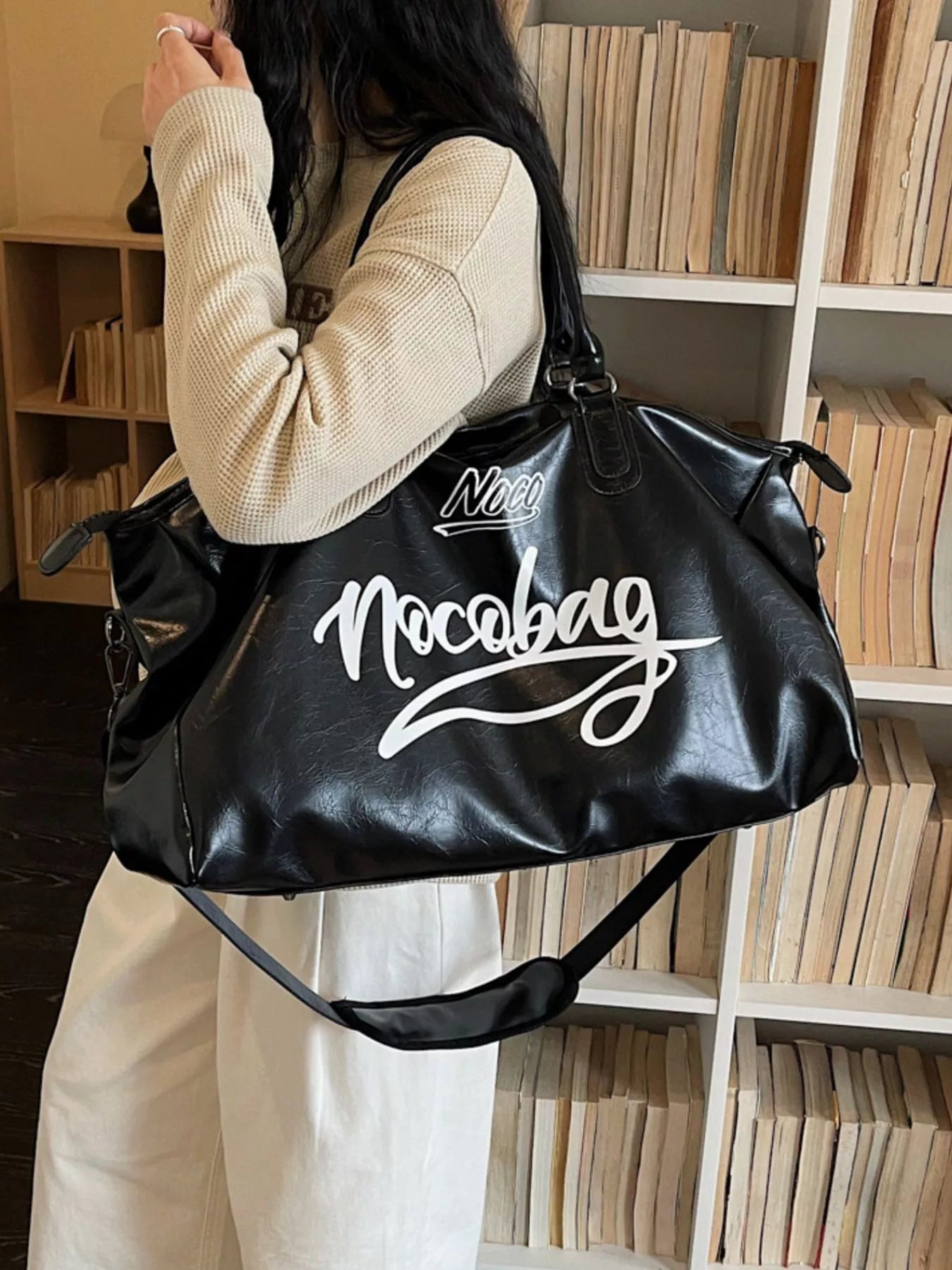 Letter Leather Travel Bag