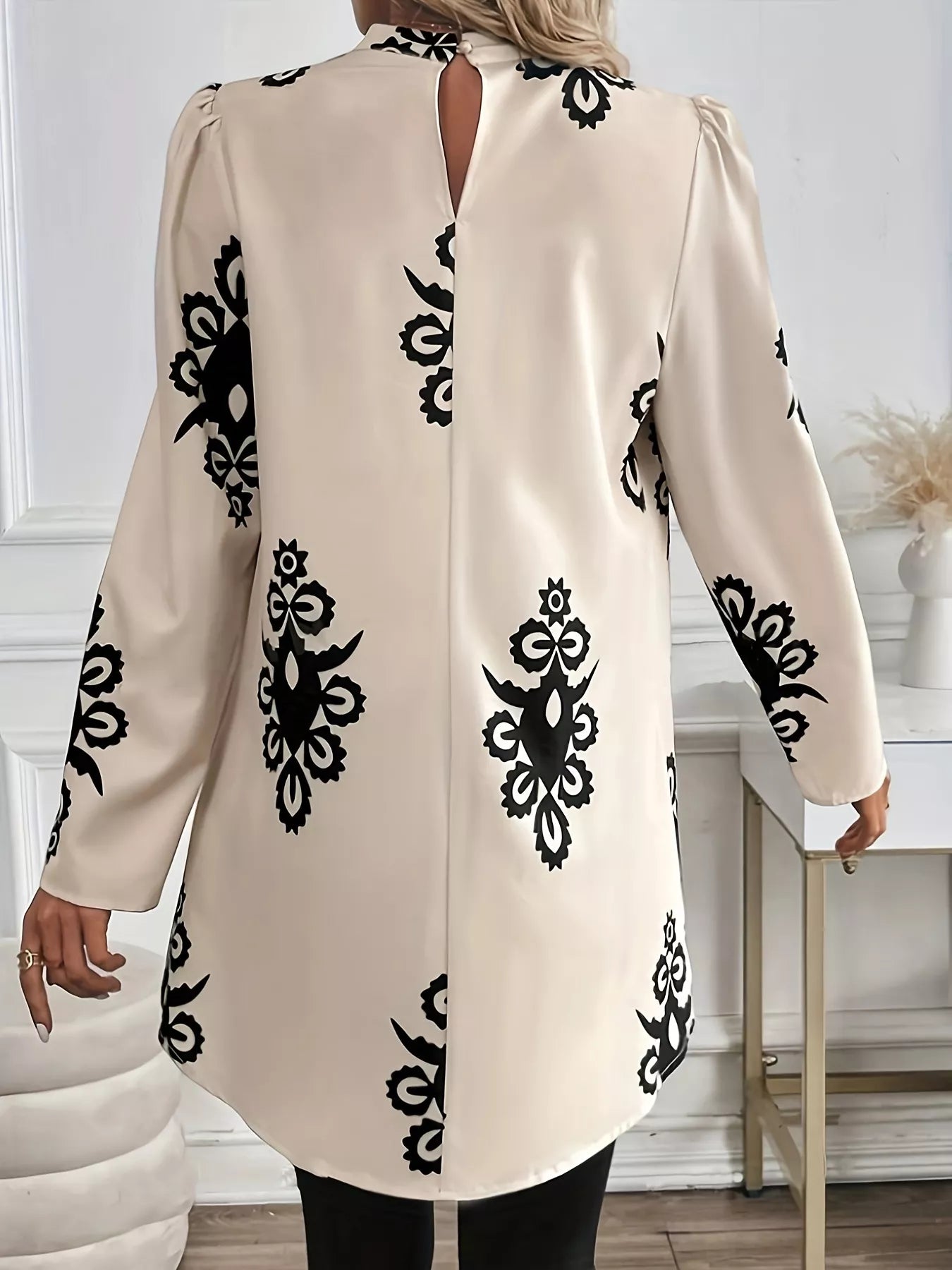 Printed Long Sleeve Blouse