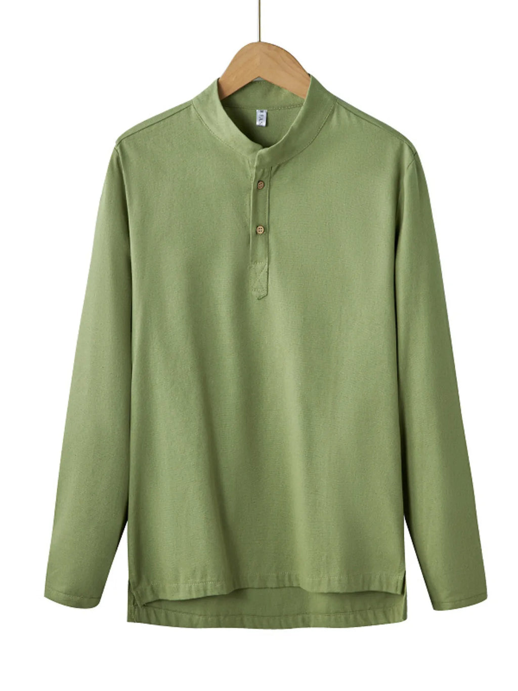 Men's Plus Size Button Detail Long Sleeve Blouse